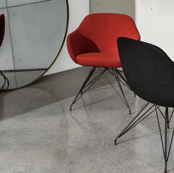 Cadira Wire Chair in fabric with metal legs by Sovet