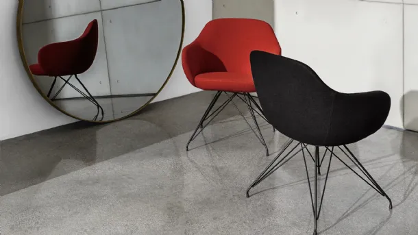 Cadira Wire Chair in fabric with metal legs by Sovet