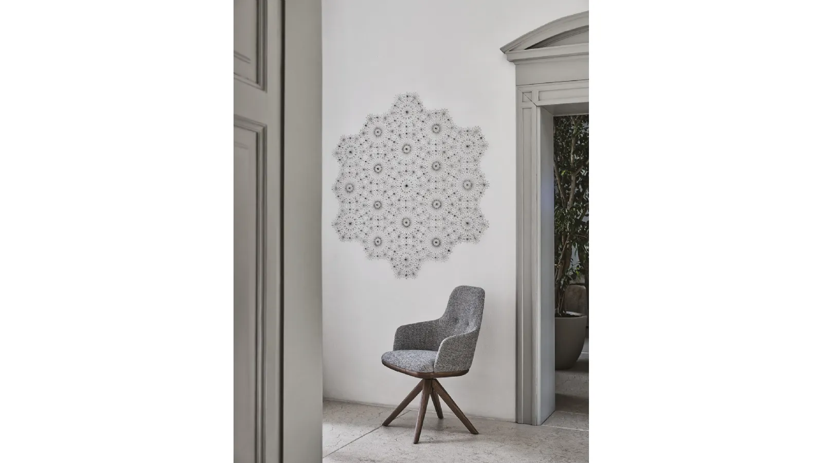 Connie fabric swivel chair by Porada