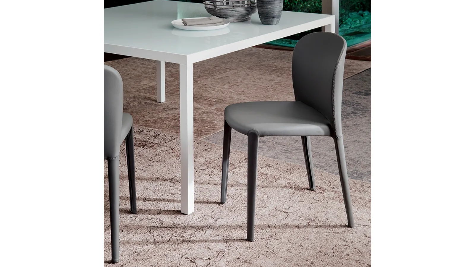 Daisy Steel Chair Upholstered in Leather by Cattelan Italia