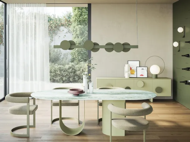 Dharma design chair in fabric and metal by Ronda Design