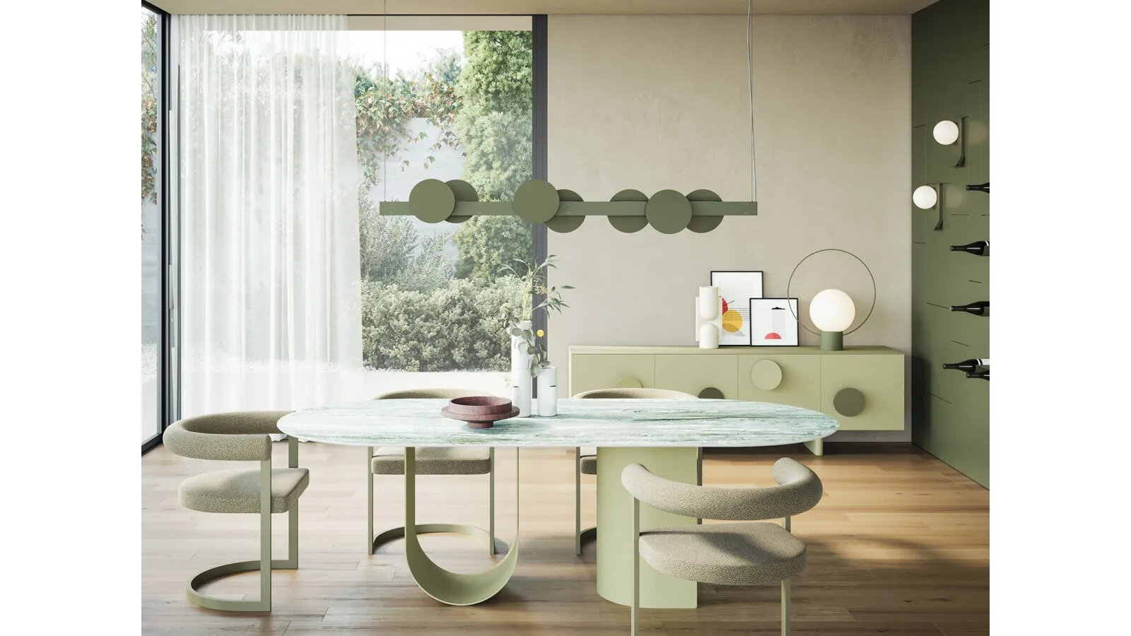Dharma design chair in fabric and metal by Ronda Design