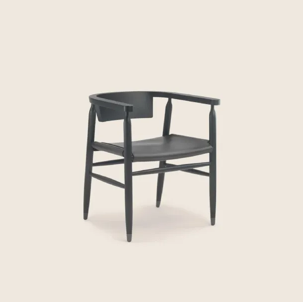 Doris SH Chair in solid wood and leather by Flexform