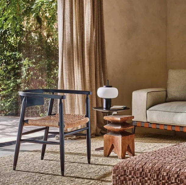 Doris Chair in solid wood and straw by Flexform