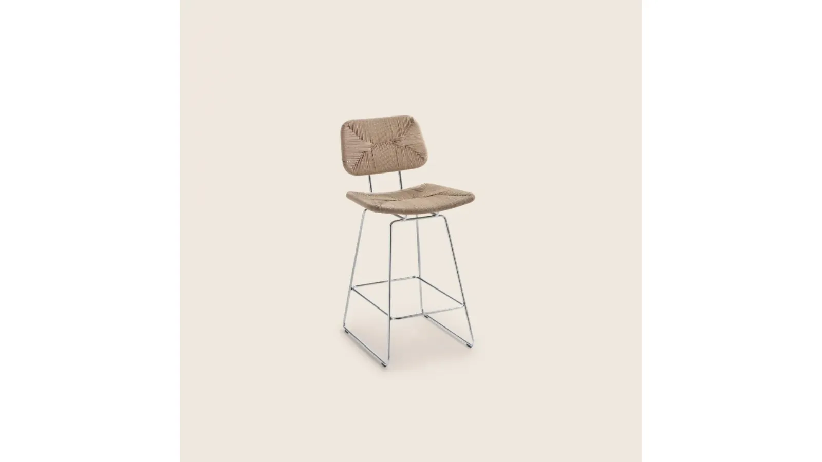 Echoes stool in metal and river reed by Flexform