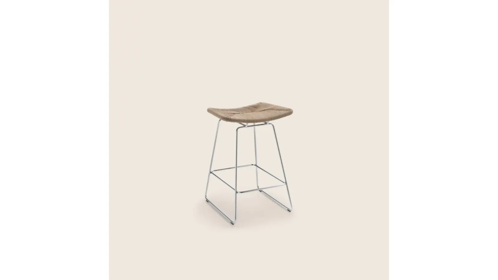 Echoes stool in metal and river reed by Flexform