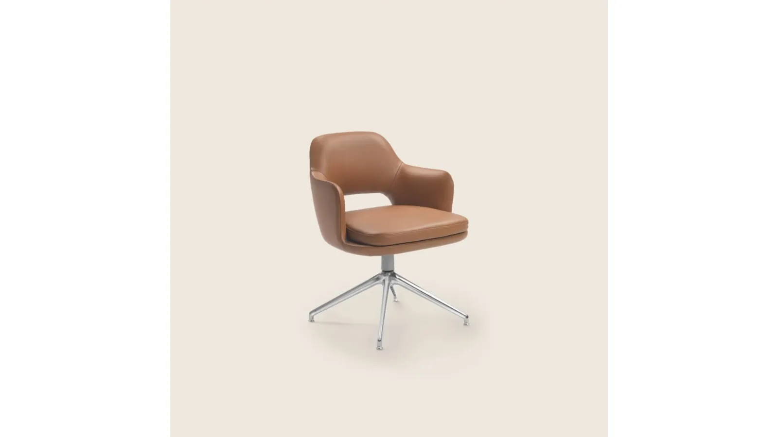 Eliseo chair in leather and aluminum by Flexform