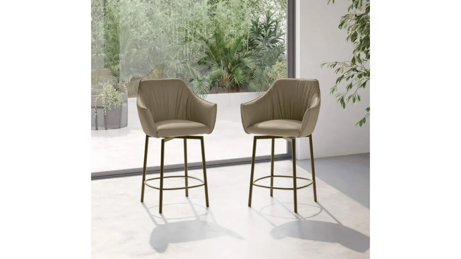 Upholstered stool Era by Eforma
