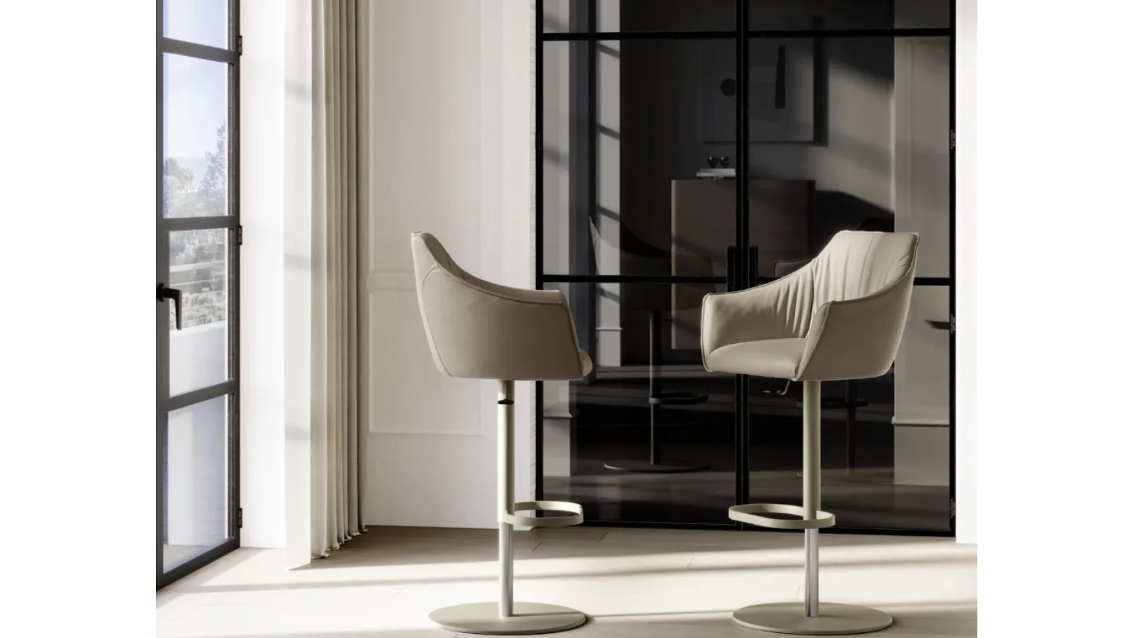 Upholstered stool by Eforma
