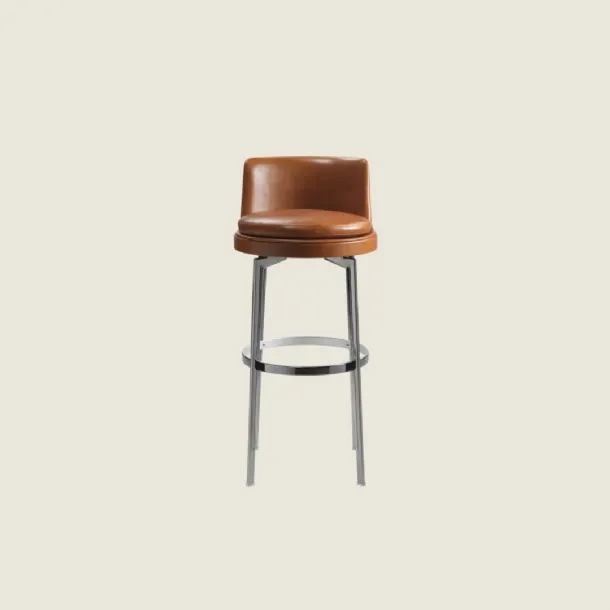 Feel Good Stool in leather and metal by Flexform