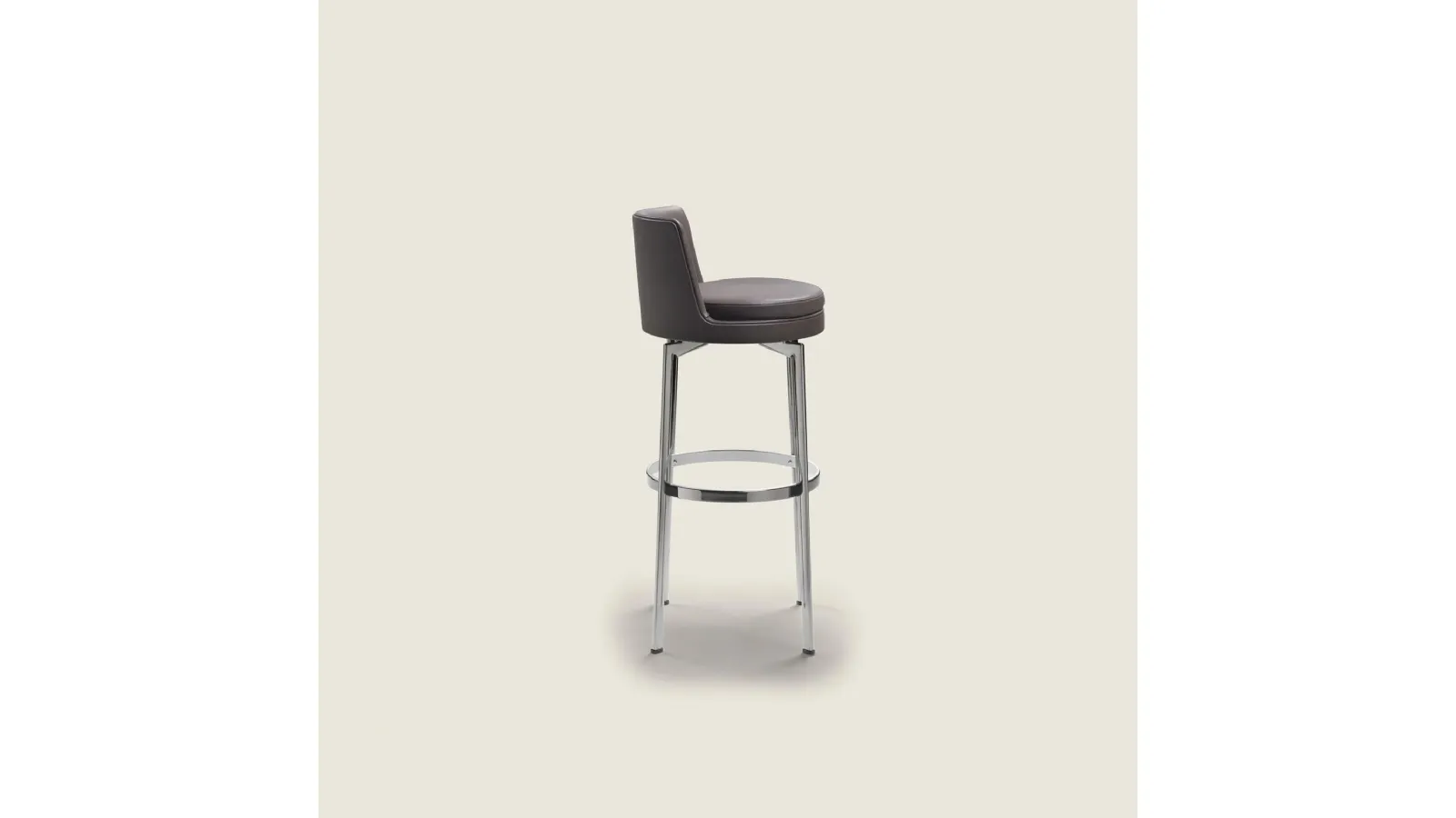 Feel Good Stool in leather and metal by Flexform
