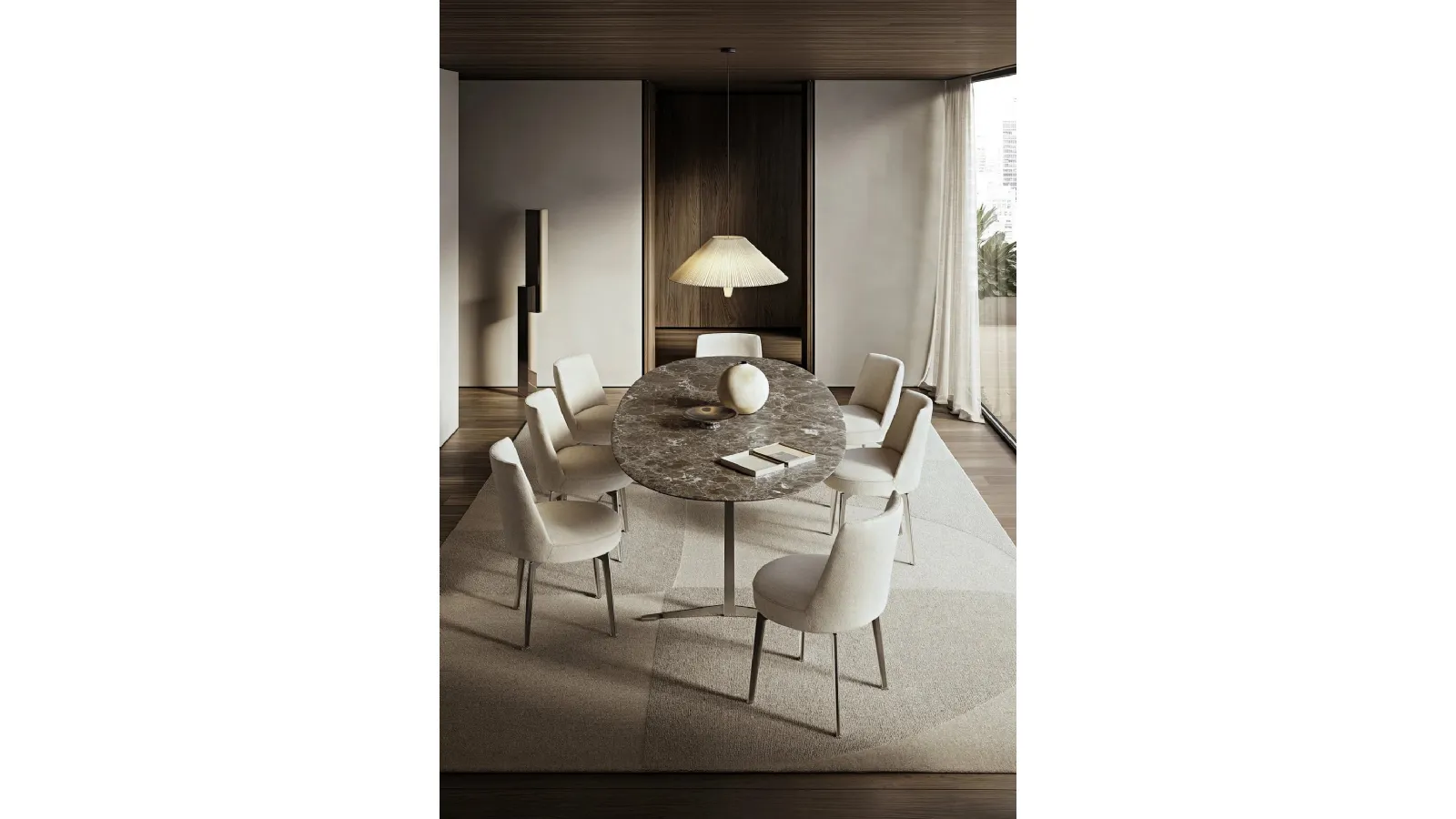Feel Good Chair in fabric with metal legs by Flexform