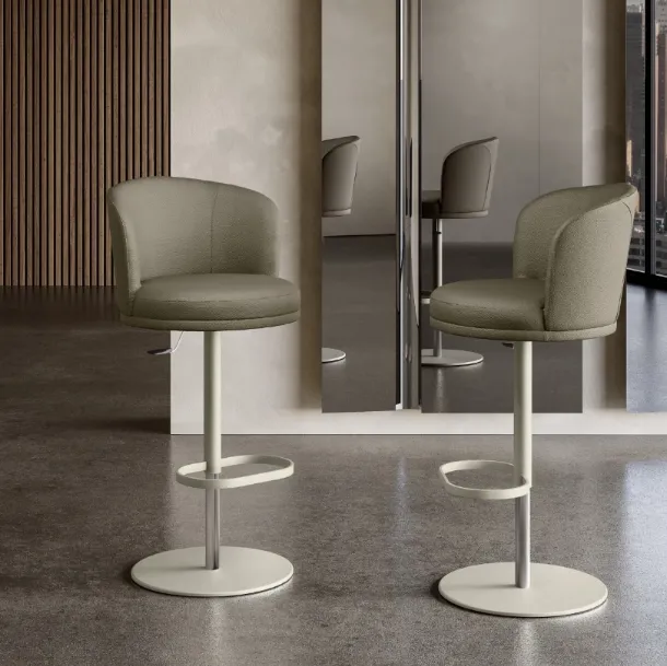 Ginger upholstered fabric stool by Eforma