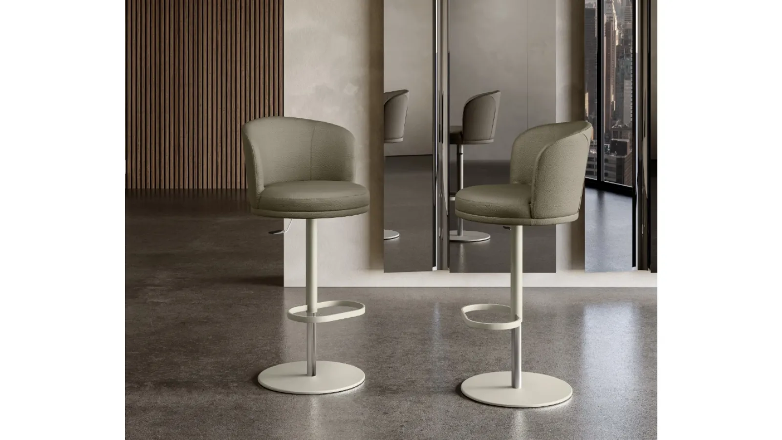 Ginger upholstered fabric stool by Eforma