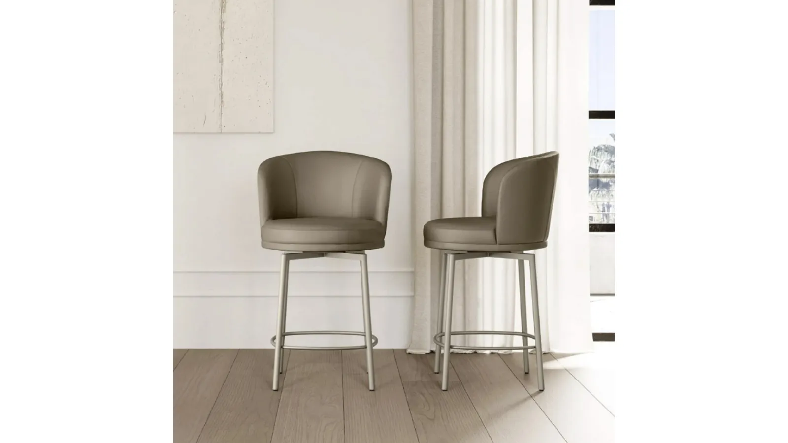Ginger upholstered fabric stool by Eforma