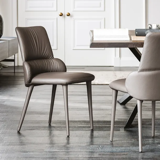 Eco-leather chair with Ginger metal frame by Cattelan Italia