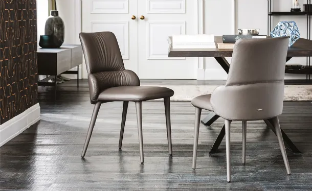 Eco-leather chair with Ginger metal frame by Cattelan Italia