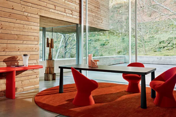 Upholstered fabric chair Giuno by Zanotta