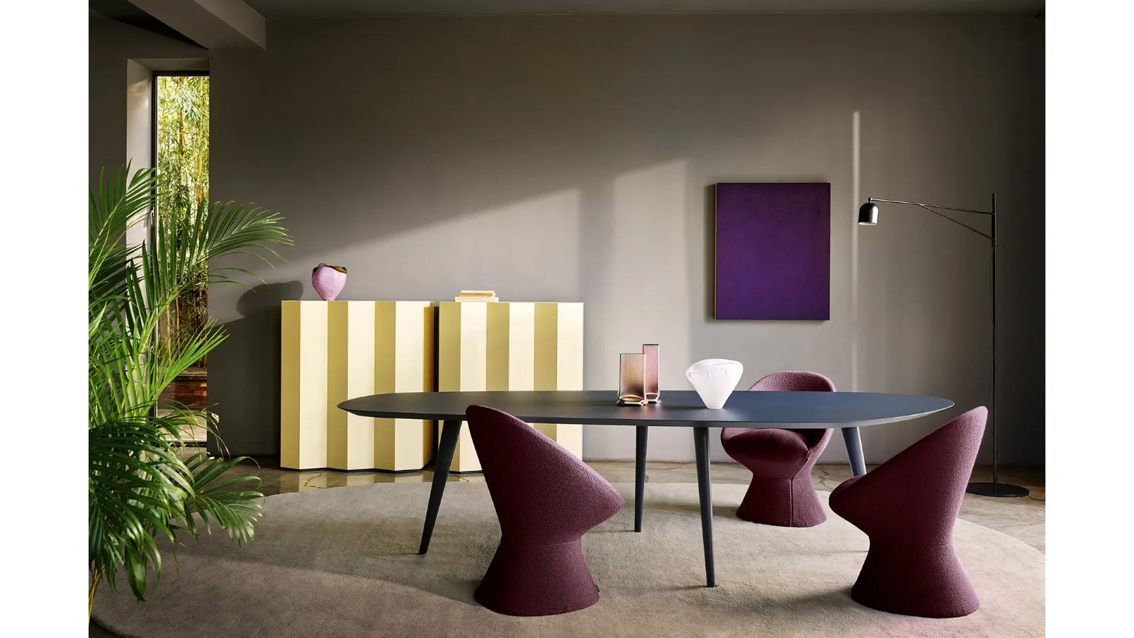 Upholstered fabric chair Giuno by Zanotta