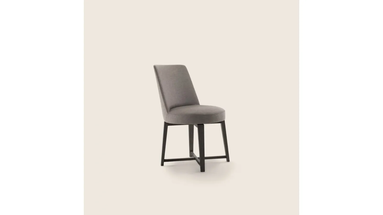 Hera fabric chair with solid wood legs by Flexform