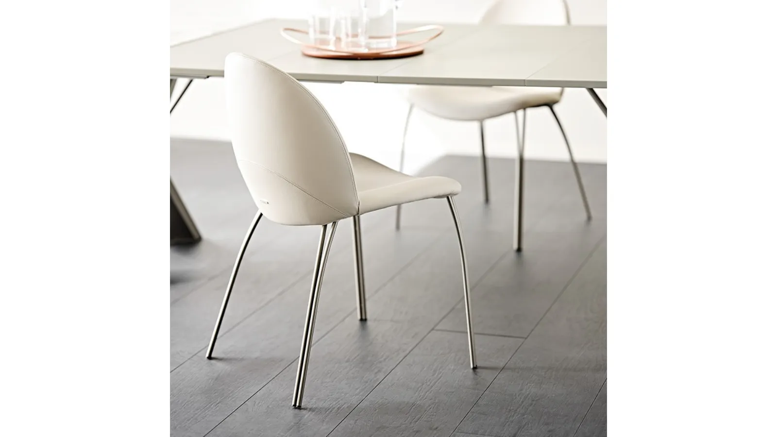 Eco-leather chair with lightweight steel frame Holly Cattelan Italia