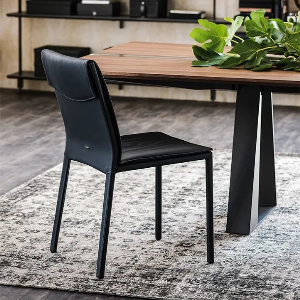 Steel chair with leather upholstery Isabel by Cattelan Italia