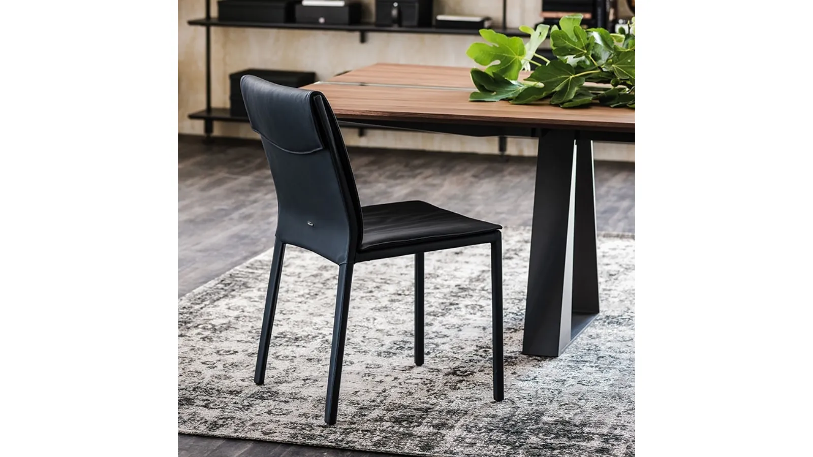 Steel chair with leather upholstery Isabel by Cattelan Italia