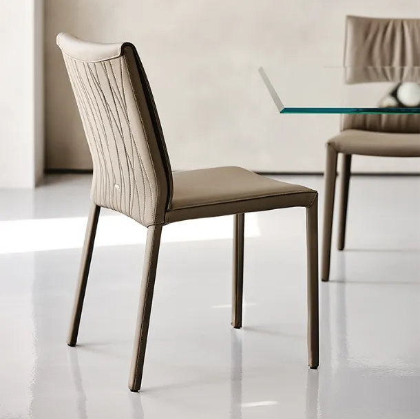 Eco-leather chair with quilted padding Italia Couture by Cattelan Italia