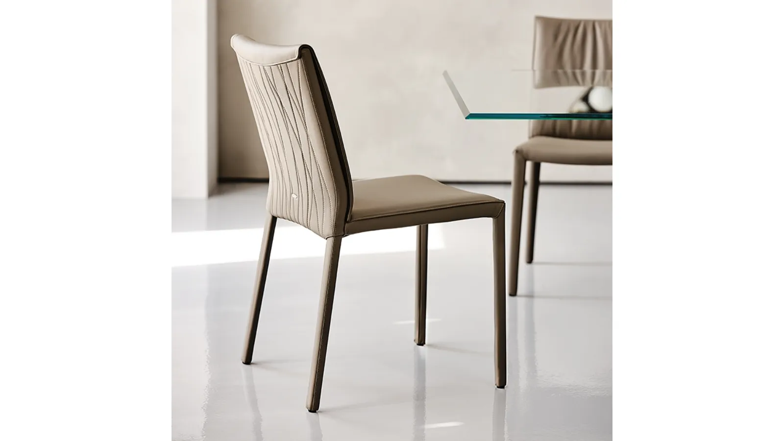 Eco-leather chair with quilted padding Italia Couture by Cattelan Italia