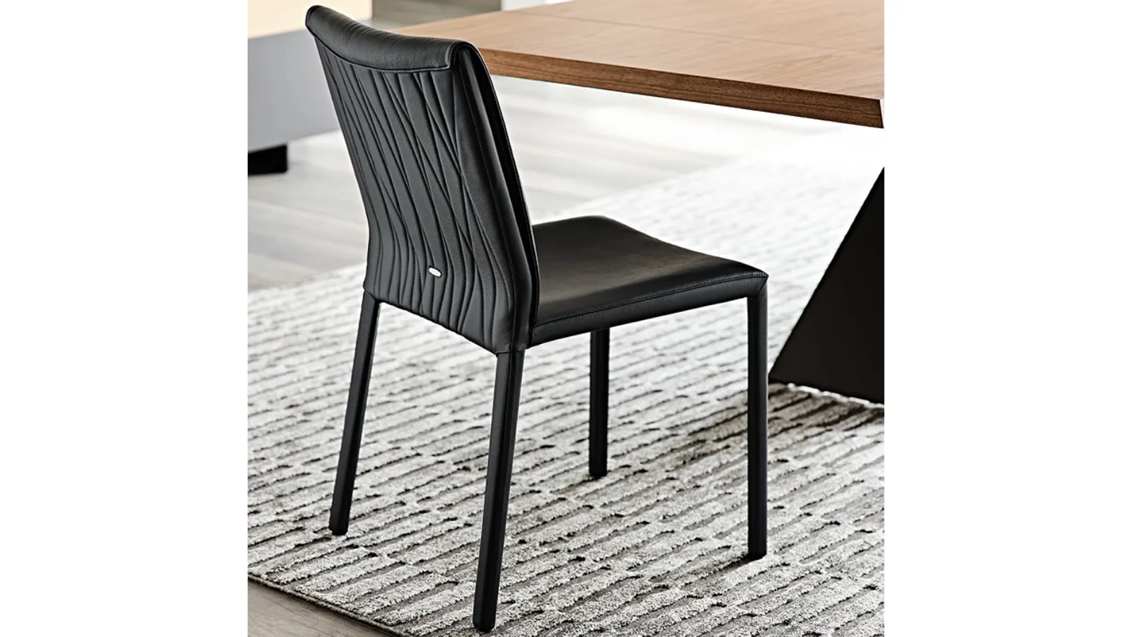 Eco-leather chair with quilted padding Italia Couture by Cattelan Italia