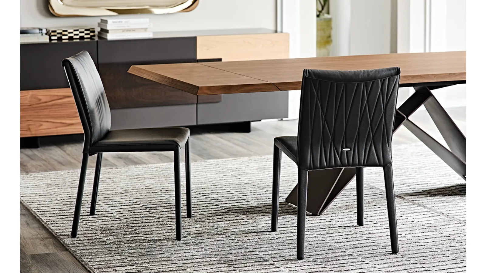 Eco-leather chair with quilted padding Italia Couture by Cattelan Italia