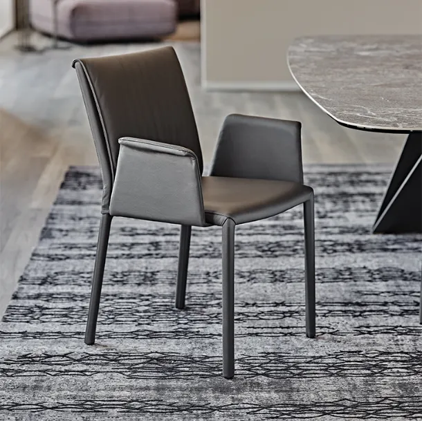 Eco-leather chair with armrests Italia by Cattelan Italia