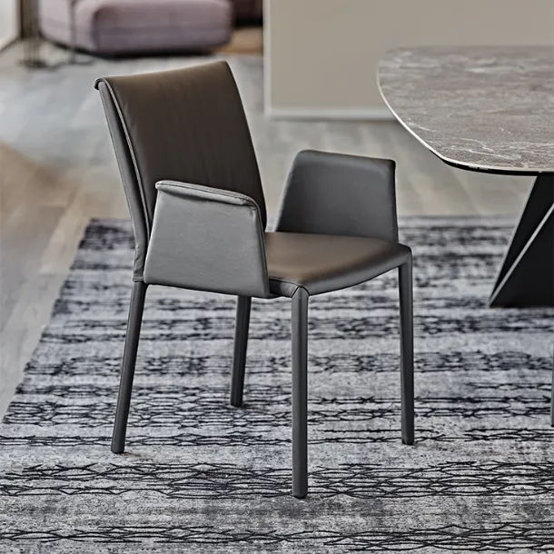 Eco-leather chair with armrests Italia by Cattelan Italia