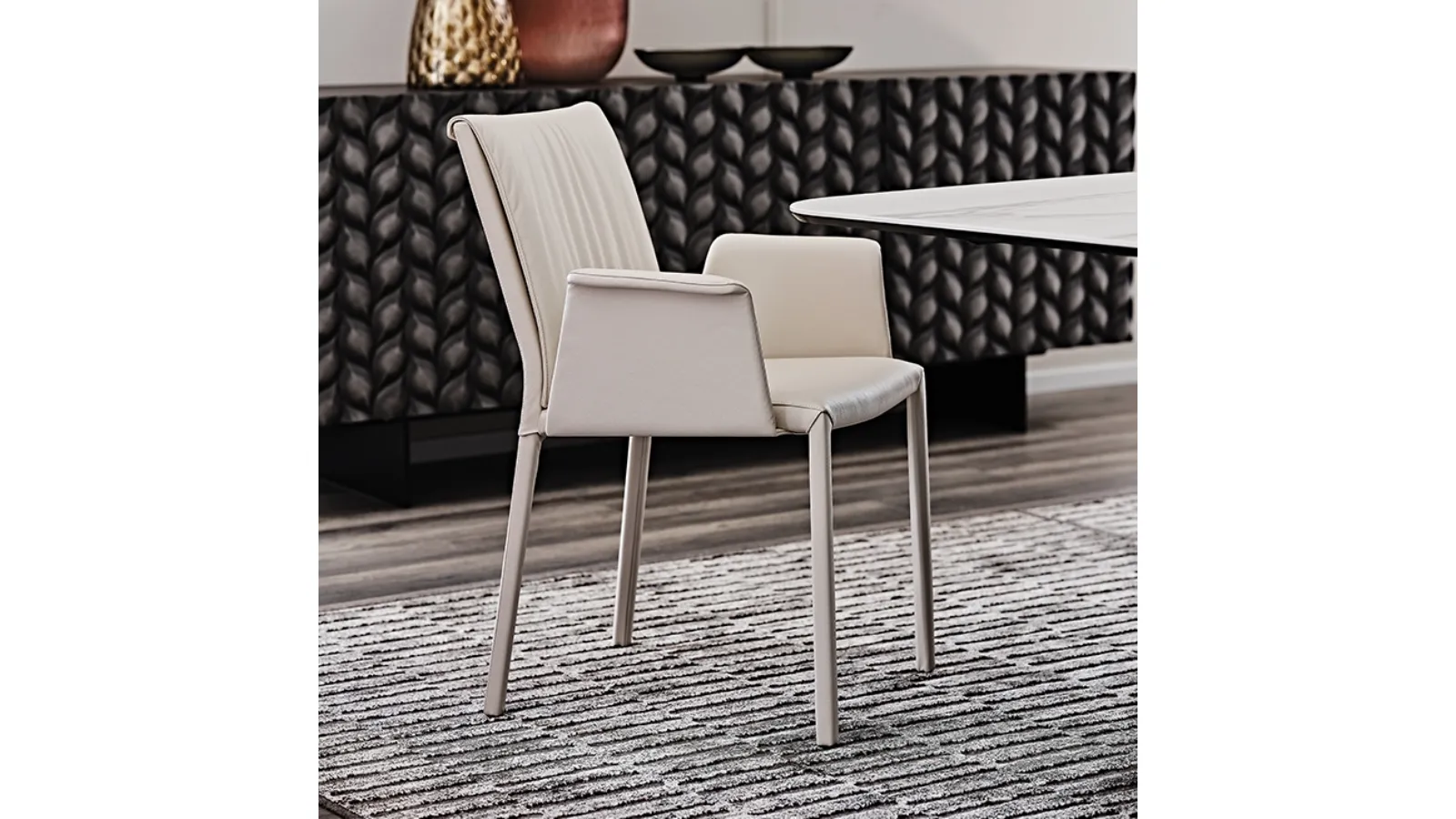 Eco-leather chair with armrests Italia by Cattelan Italia