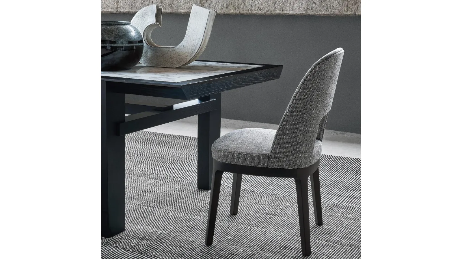 Judit Chair in upholstered fabric by Flexform