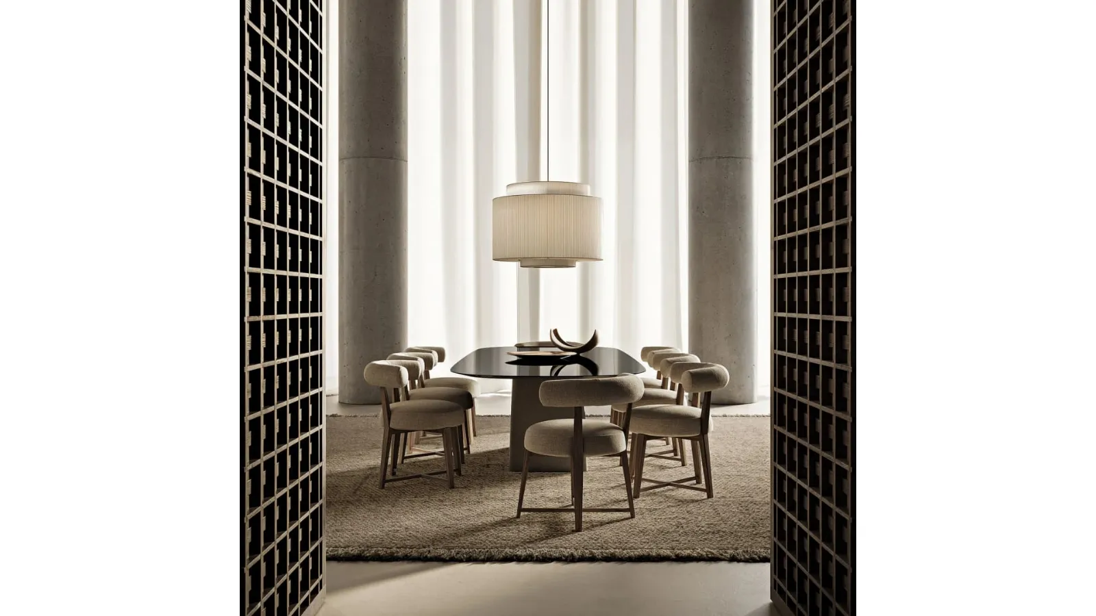 Justine upholstered fabric chair by Flexform