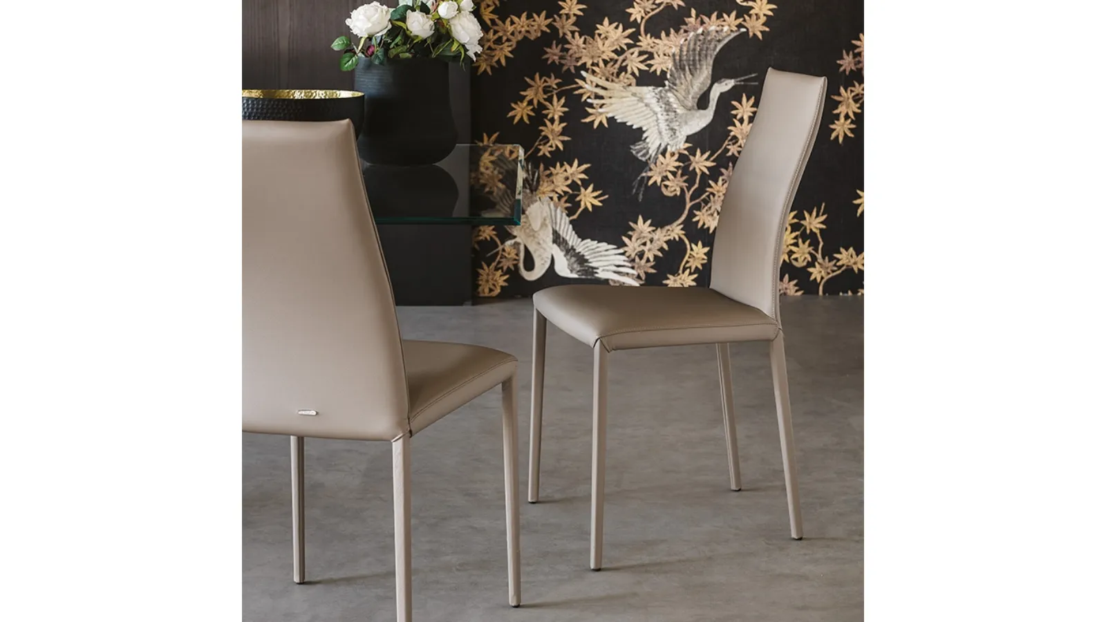 Upholstered leather chair Kay by Cattelan Italia