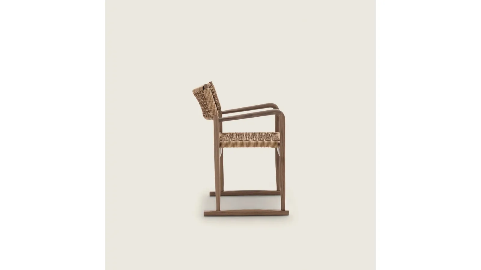 Kim SH Cord Chair in leather and wood by Flexform