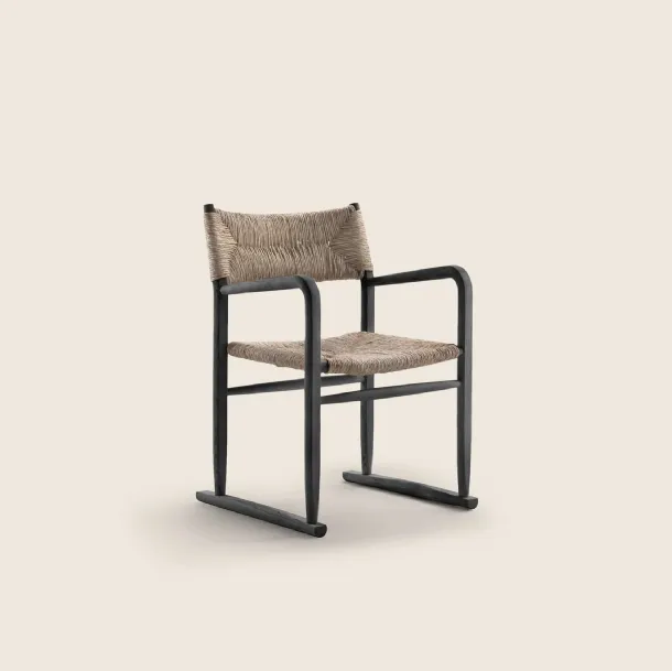 Kim Chair in rattan and wood by Flexform