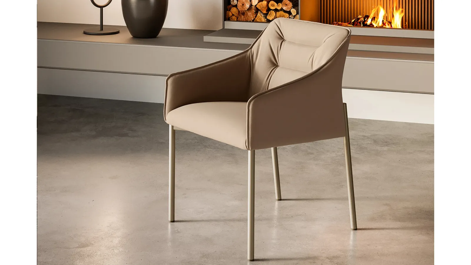 Upholstered fabric chair Kira by Eforma