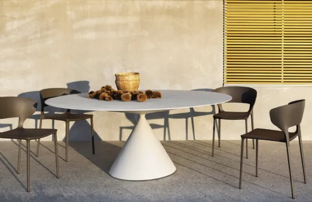 Koki stackable chair in polyurethane by Desalto