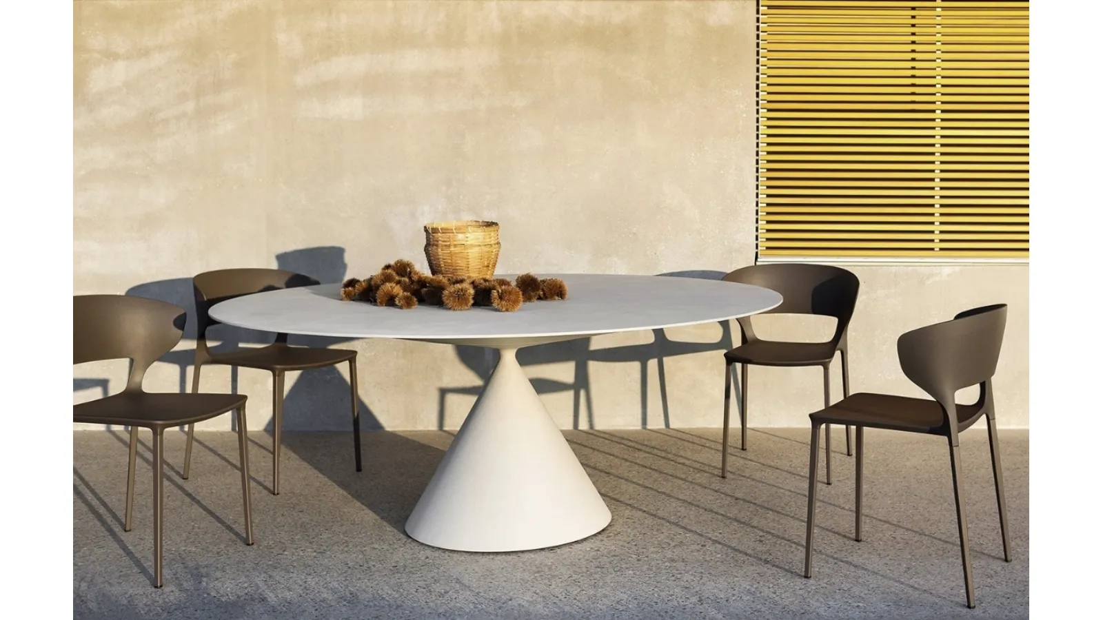 Koki stackable chair in polyurethane by Desalto