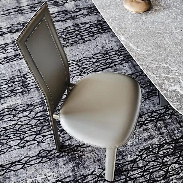 Steel chair with leather upholstery Lara by Cattelan Italia