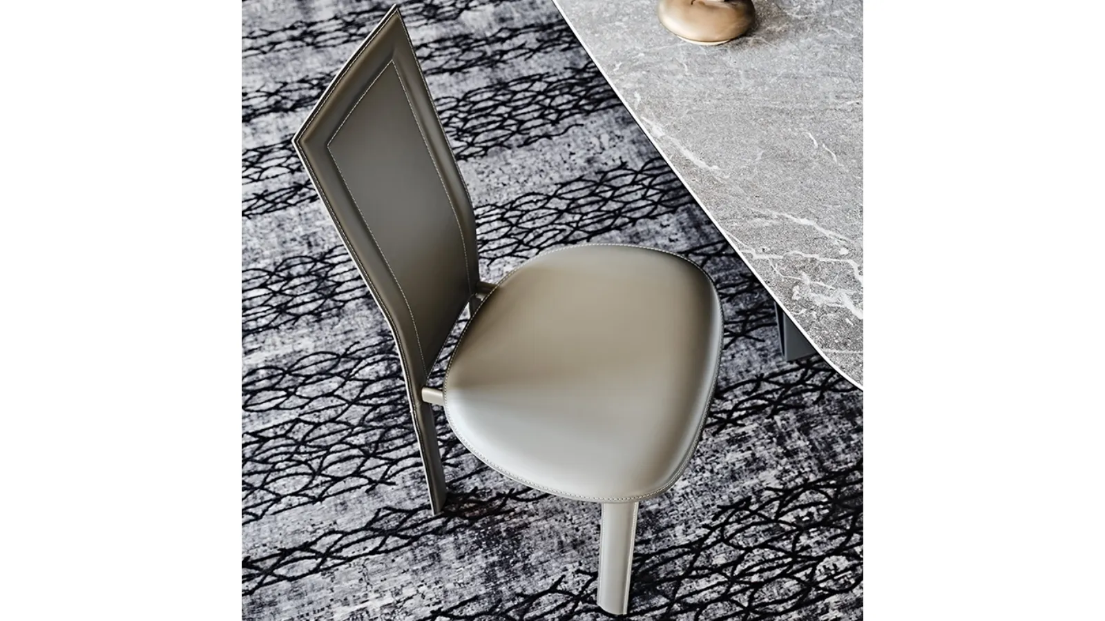 Steel chair with leather upholstery Lara by Cattelan Italia