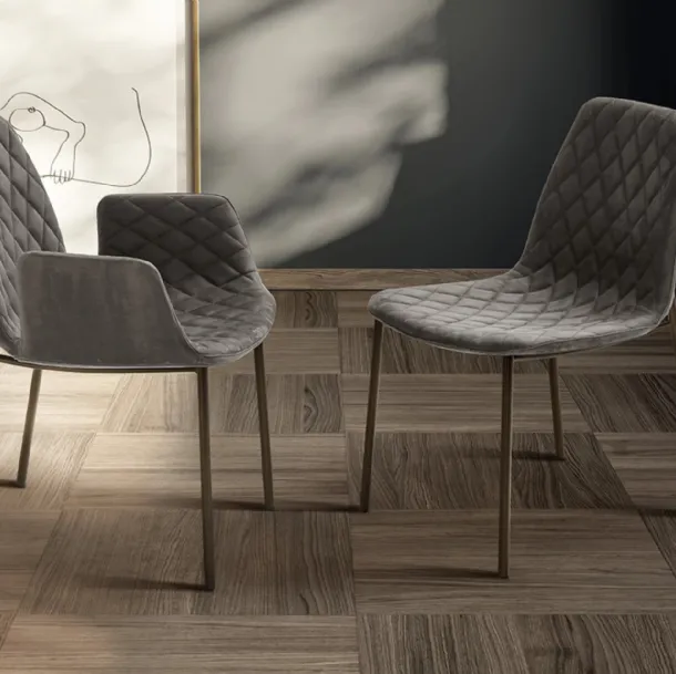 Lenny quilted fabric chair by Eforma