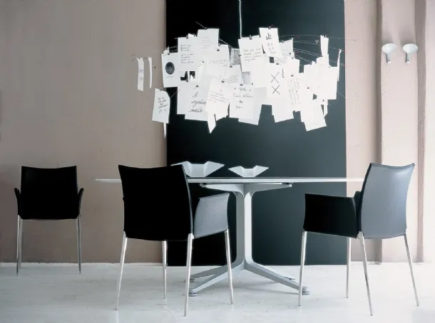 Lia armchair by Zanotta, upholstered in fabric and metal