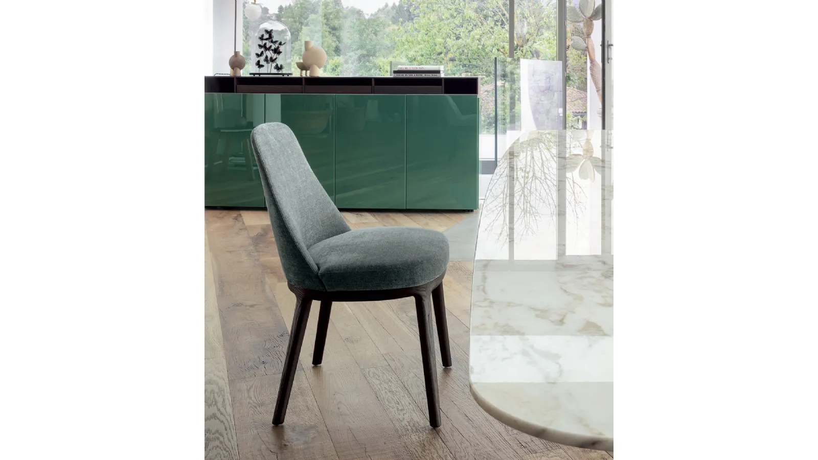 Lucylle wooden frame chair by Lema