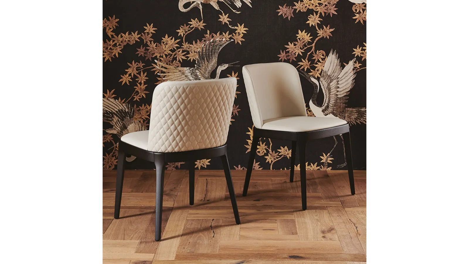 Magda Couture leather chair with quilted backrest by Cattelan Italia