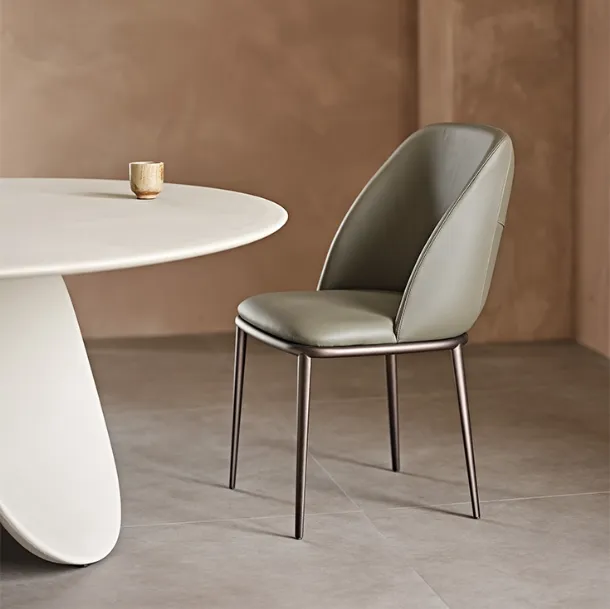 Leather chair with metal frame Mariel ML by Cattelan Italia