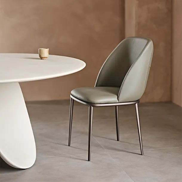 Leather chair with metal frame Mariel ML by Cattelan Italia